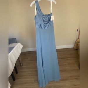 David’s Bridal Steel Blue dress